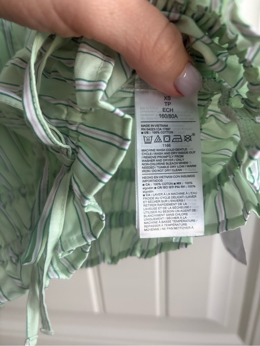 Old Navy Mint Green Striped V-Neck Ruffle Crop Top - Picture 9 of 9